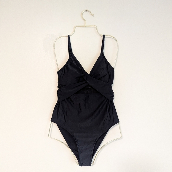 Cupshe Black Mesh Cutout One-piece Swimsuit - Picture 1 of 3